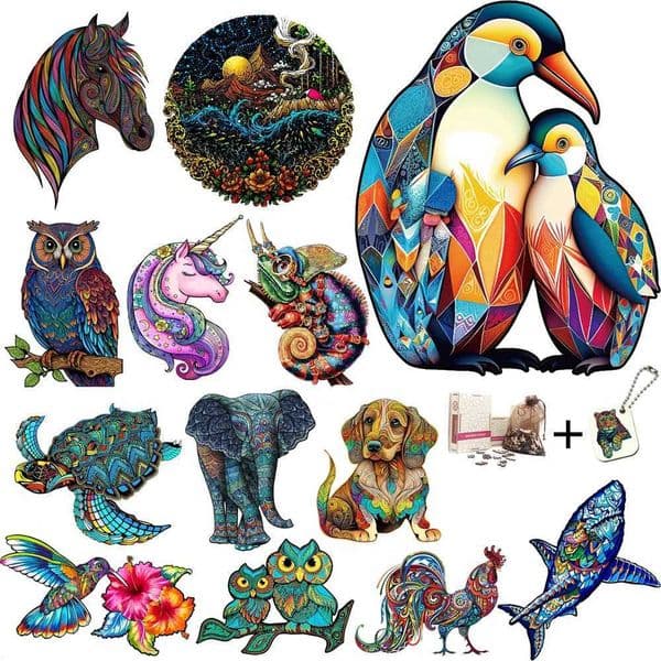 Plane Wooden Animal Puzzles For slot car Adults Kids Mysterious Turtle 300 PCS Puzzle Holiday Gift Interactive Games Toy Wood Jigsaw Car Track