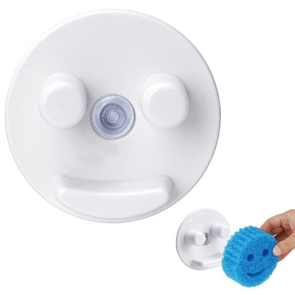 Holder Smiling Face Sponge Fixed Bracket Device Suction Cup Sink Kitchen Storage Box Caddy