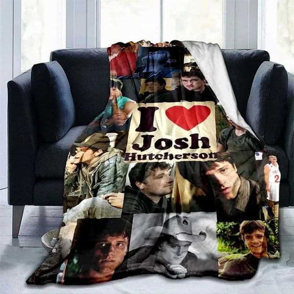 Josh Hutcherson Poster Printed Flannel Blanket for Bed Bedroom Living Room Warm Throw Blanket Travel Picnic Blanket Fan GiftXJ240813
