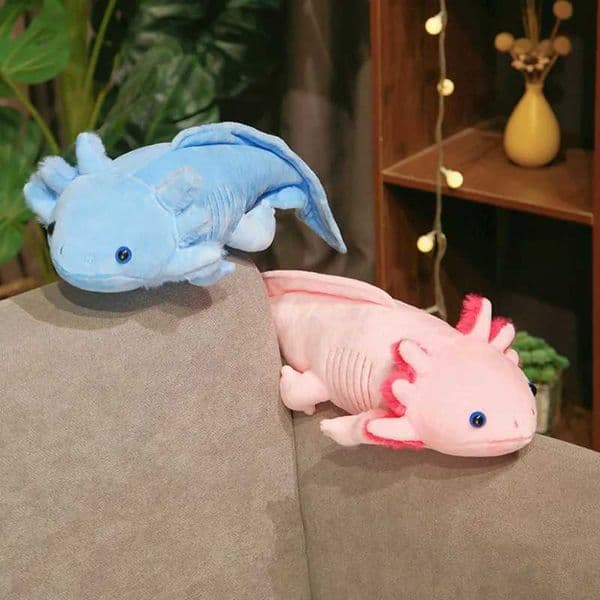 Stuffed Plush Animals Big Size Blue Axolotl Plush Toy Soft Stuffed Plush Doll Cartoon Figure Plush Toys Kawaii Axolotl Plushies Kids Birthday Gift