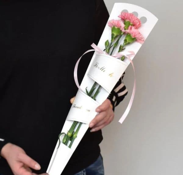 Gift Wrap Portable Single Flower Rose Box Kraft Paper Floral Bouquet Wrapping Flowers Gifts Packaging Bags Cases Top Quality