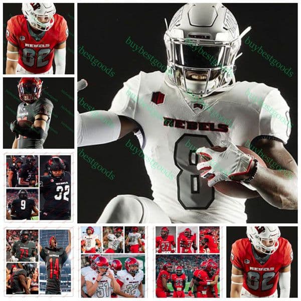 UNLV Rebels Football Jersey Jacob De Jesus Lucas Lenhoff UNLV Rebels Football Jersey 6 Hajj-Malik Williams 79 Austin Boyd 50 Jalen Dixon 35 Anthony Costanzo