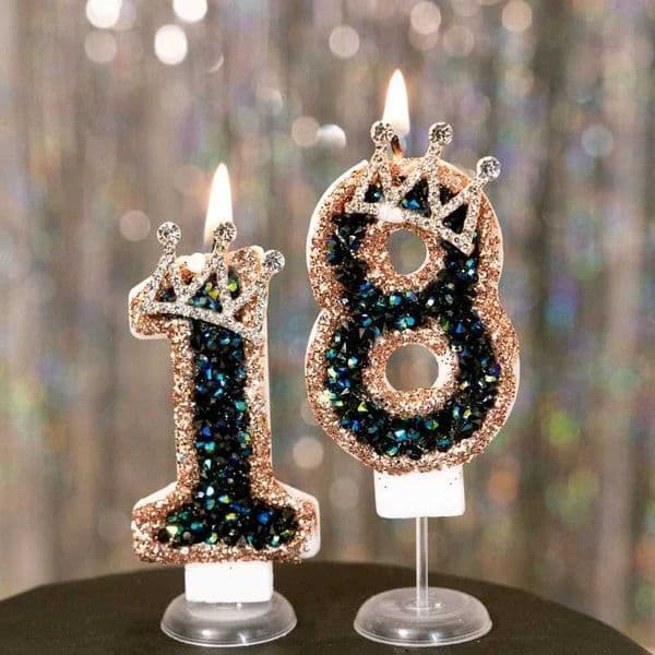 Crown Number Candles Birthday Digital 0-9 cake decoration birthday anniversary decoration on the top of the cake W240813