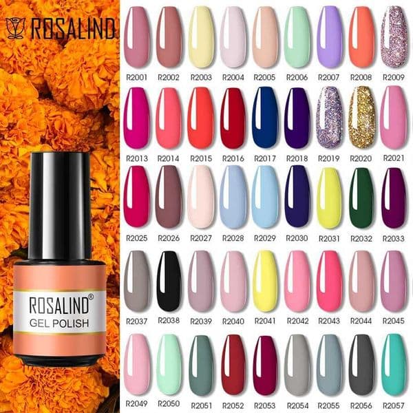Rosalind Nail Gel Polish Nail Supplies Varnishes Glitter Semi Permanent Nail Art Manicure DIY Design Top Base Coat UV GelM240814