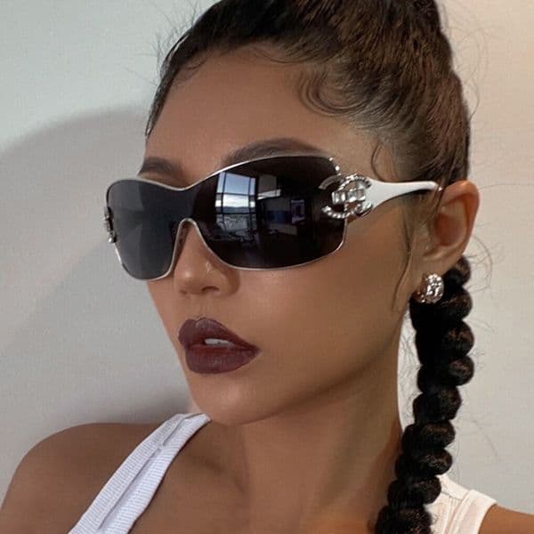 Rimless cowboy Sunglasses rock Oversized outfit Designer sports travel Y2K Luruxy Glasses Pattern Fashion For Womens And Mens Travel Driver