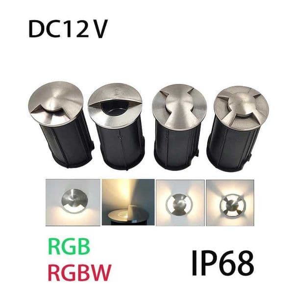 IP68 Waterproof Led Underground Light Terrace Spot 12V Rgb Garden Decoration Dimmable Built-in Floor Deck Lamp 3W Half Moon CL240813