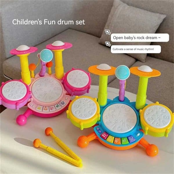 Magnet Toy Kids Drum Set 1-3 Musical Baby Instruments Toys For Toddlers Girl Microphone Learning Gifts Educational toy for 3 year old Toy Magnetic