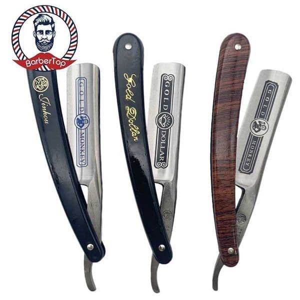 Mens Razor High-Quality Traditional Stainless Steel Manual Straight Side Shaver Holder Beard and Facial Epilator HairdresserM240814