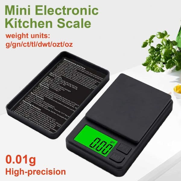 Mini Electronic Jewelry Gram Scale 0.01g Portable Kitchen Scale LCD Backlight Multi-units Accurate Coffee Scale Weighing ToolM240815