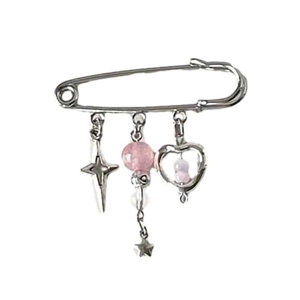 Fashion bead pin handmade brooch with chain used for pockets and clothing backpacks pendant fashion badge clothing accessories W240815