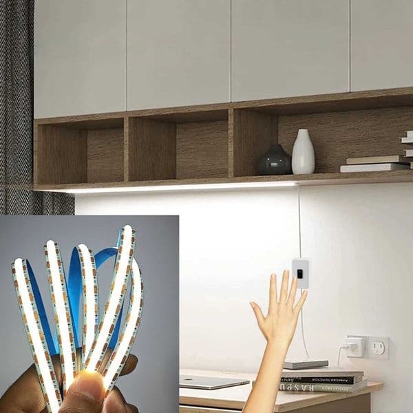 USB COB LED Strip Light 5V Motion Sensor Dimmable High Density Linear Lamp Flexible Ribbon Tape 320LED Kitchen Cabinet Backlight CL240815