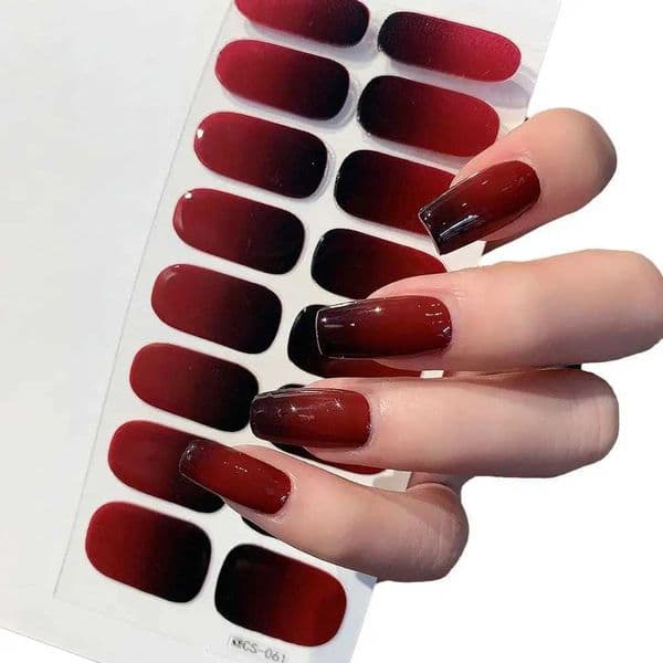Luxury 17Colors Hot Semi-Cured Gel Stickers Solid Color Semi-Baked Paste Decals UV Lamp Need maquillaje Tips Full Nail For Women Hot Free Shipping