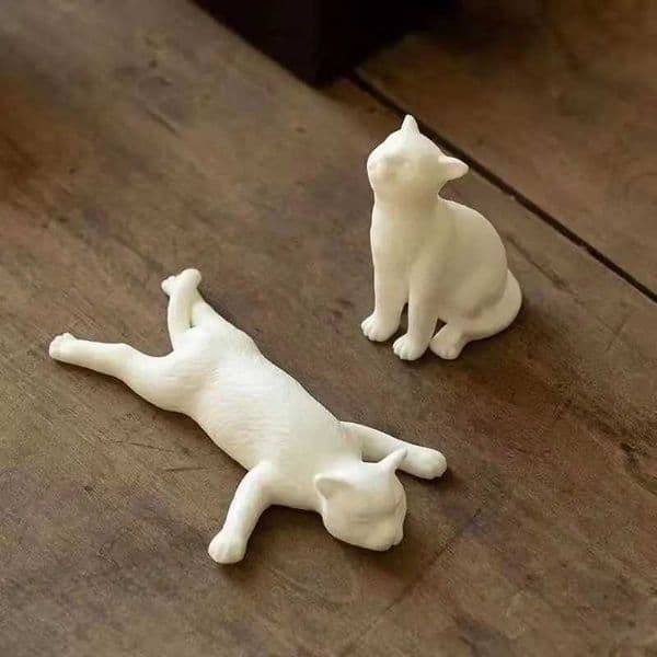 LUWU ceramic teapets cute cat white tea play chinese tea set decorationXJ240814