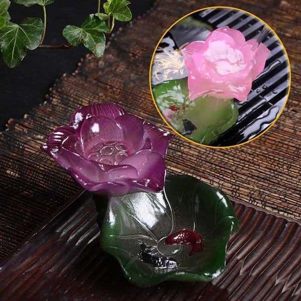 Dehua Color-changing Resin Lotus Tea Pet DecorationXJ240814