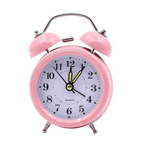 4 Inch Metal Round Alarm Clock Silent Desk Table Digital clock with Backlight Double Bell Home Decor Kid GiftsM240814