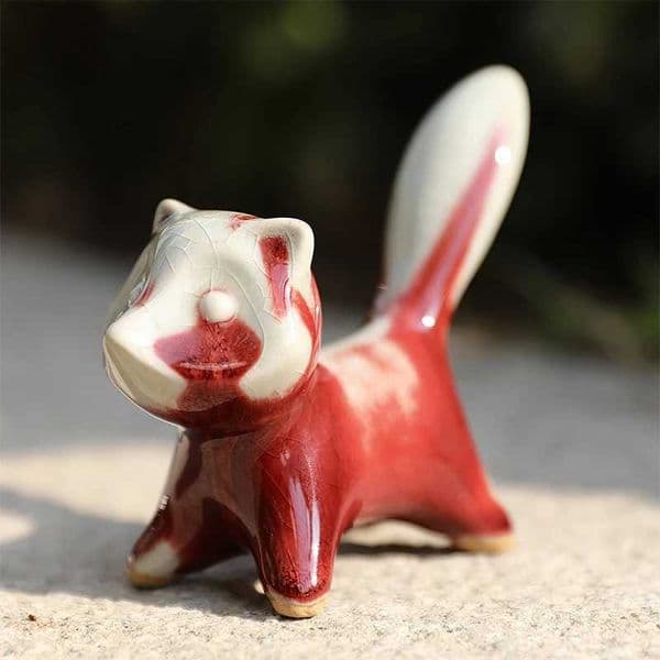 Colored Ceramic Fox Deer Tea Pet Cute Collectible Teapet Pen Holder Accessory For Tea Ceremonies Versatile Indoor Outdoor DecorXJ240814