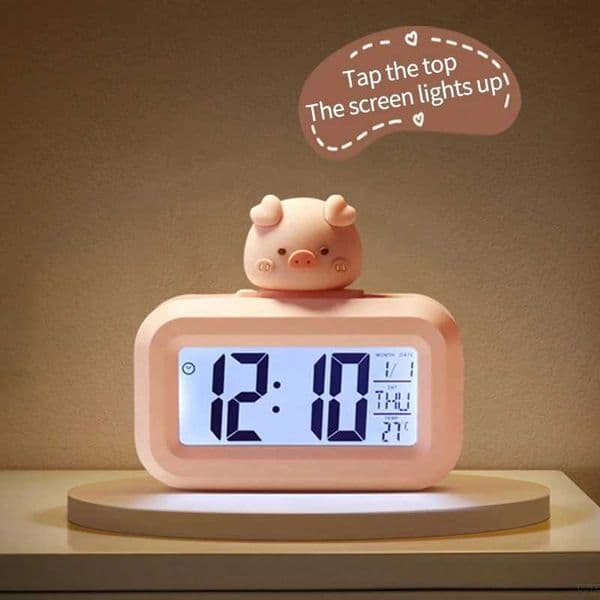 Cartoon Led Alarm Clock Multifunctional Upright Electronic Digital Screen Desktop Clock For Home Office Table Bedroom DecorM240814