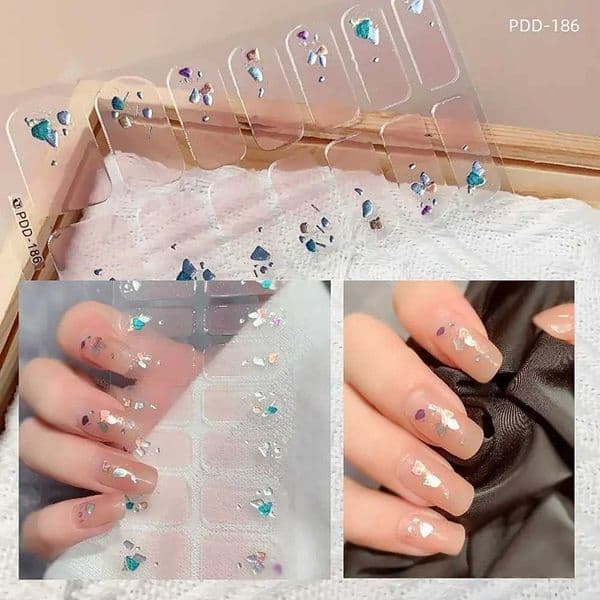 2026 NEW Luxury 14Strips Full Cover maquillaje Floristic Stickers Semi Cured Gel Polish Strips DIY Nail Art Making Free Shipping