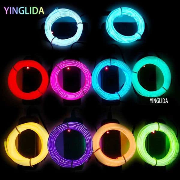 EL Wire 1M/2M/3M/5M/10M Flexible Neon Licht Draht Led Dance Party Atmosphre Decor Lampe RopeTube Wasserdichte Mehrfarbige CL240815