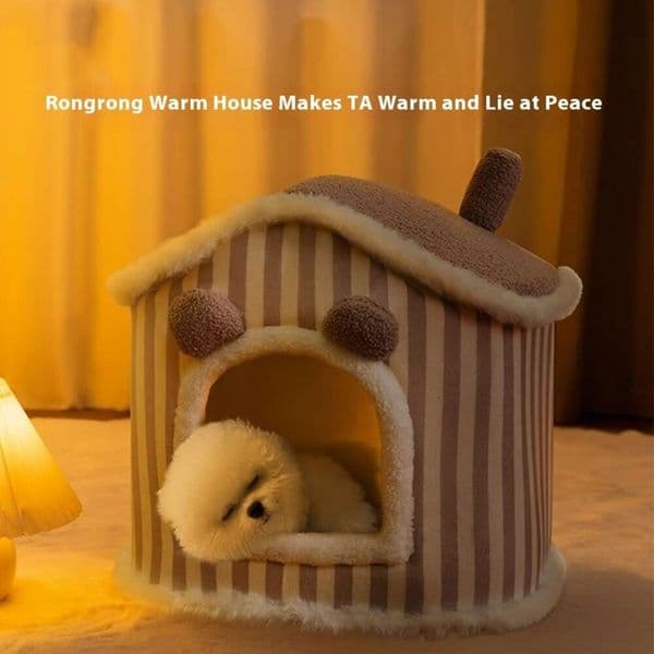 All Season Plush Pet Snle Spot - Easy Clean Up Cat and Puppy Nest with Detachable Cover