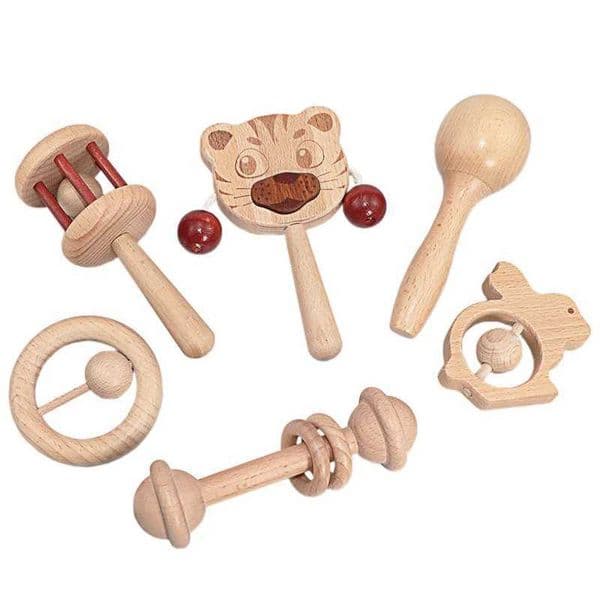 Baby Wood Music Toy Infant Bitting Toys Bed Bell Rattle 6-24 Month Hiqh Quliaty Solid Wood Materials No Lead Paint Safe for BabyM240815