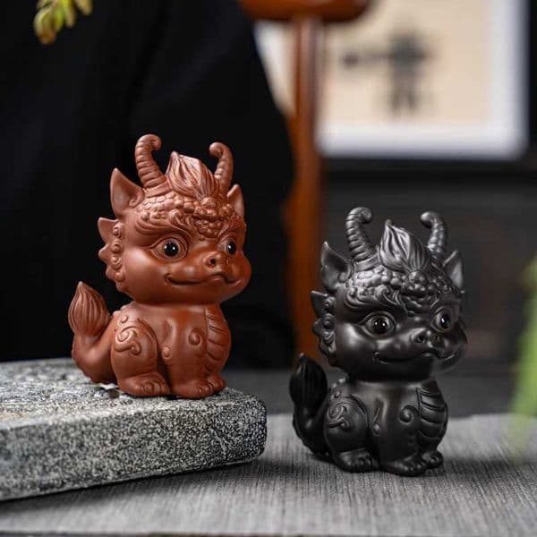 Purple Sand Lucky Zodiac Dragon Tea Pet Decoration Creative Personalized Home Tea Table and Tea Set AccessoriesXJ240814