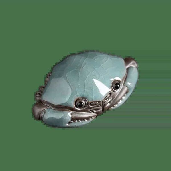 2023 Ge Kiln Cracked Glaze Crab Tea Play Handmade Kongfu Tea Pet Decoration Chinese Tea Table Tea Ceremony Accessories Tea PetXJ240814