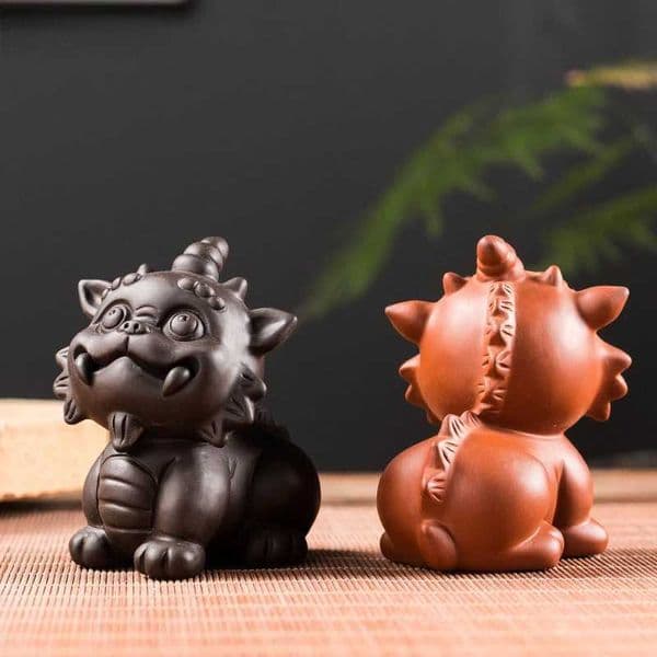 Little Lion Statue Tea Pet Decoration Garden Creativity Ornament Tea Ceremony Yixing Purple Clay Handmade AccessoriesXJ240814