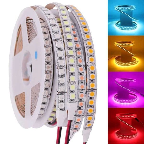 Dc12V Led Strip 5M 2835 60Leds/M Waterproof High Bright Ice White Red Blue Pink Yellow Flexible Cuttable Ribbon Tape Light Lamp CL240815