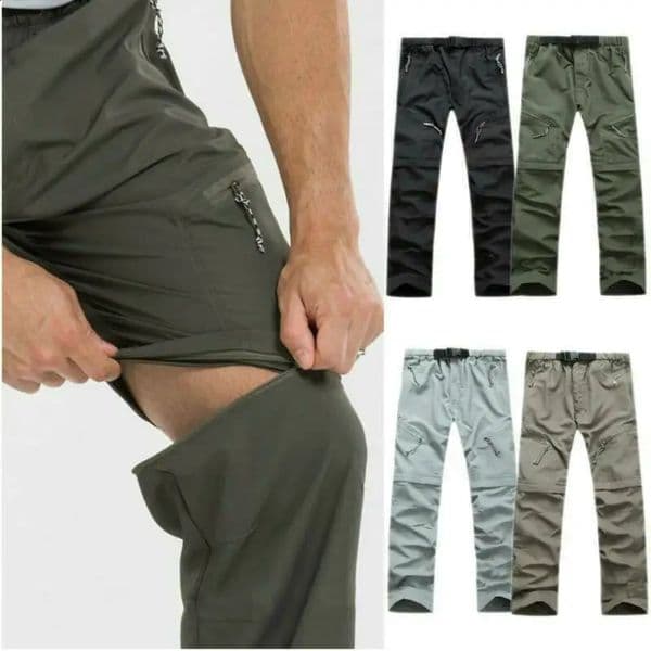 Mens Fashion Convertible Quick Dry Zip Outdoor Hiking Pants Jogging Running Breathable Trousers Shorts 240816