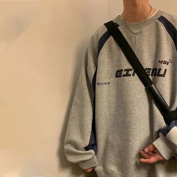 American Long Street Alphabet Printed Sweatshirt Mens Autumn Oversized Color Lock Pull Hoodie Y2K Retro Sudaderas Para Hombres w240822