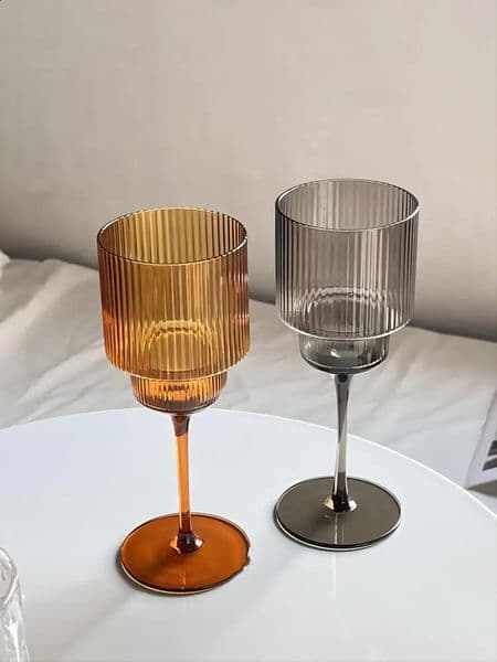 350ml Color Nordic Stripe Goblet Wine Glasses Red Wine Glasses Cocktail Juice Sparkling Water Glasses Party Wedding Barware 240815