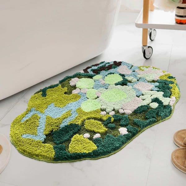 3D Moss Tufted Rug for Kids Bedroom Carpet Non Slip Soft Absorbent Grass Bath Mat Washable Fluffy Home Decor Bathroom DoormatM240816