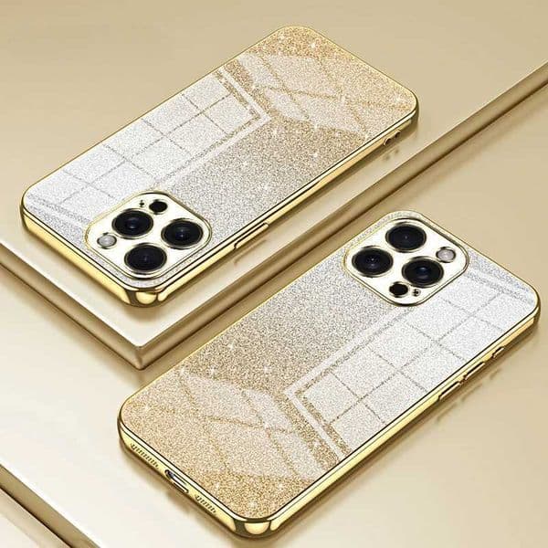 Electroplated Glitter Phone Case For iPhone 15 14 13 12 11 Pro Max XS X XR SE 2 3 7 8 Plus Shockproof Soft TPU Back CoverM240816