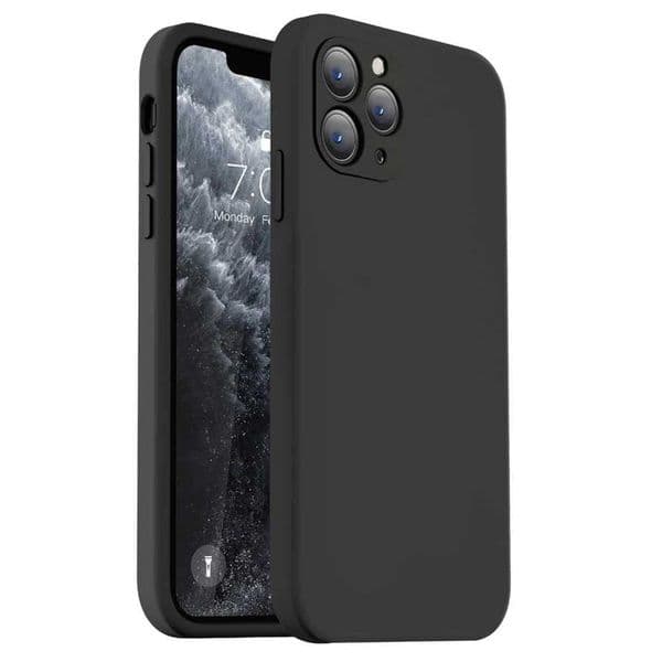Black Shockproof Silicone TPU Phone Case For Iphone 11 12 13 14 15 Pro Max Mini X Xs XR 6 6S 7 8 Plus Protective Lens Cover Case 26L0422