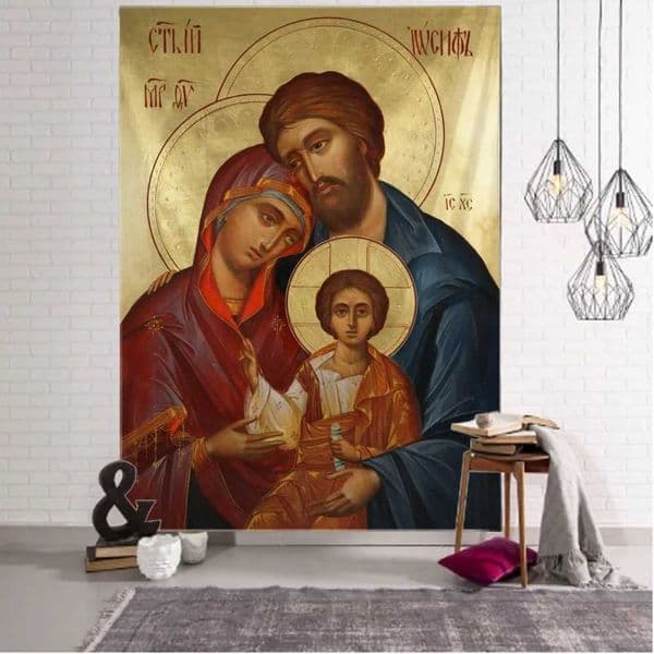 Home decoration tapestry bedroom living room dormitory wall decoration Jesus Virgin Mary wall decoration room art decoration Y240816