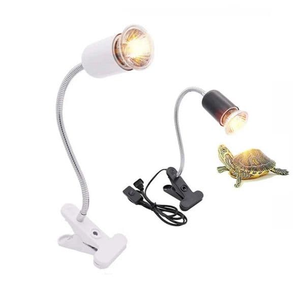 Black White Plug in Clip Reptile Heat Lamp Adjustable Gooseneck Aquarium Tank Heating Lamps for Tortoise Lizard Snake Terrarium Y240816