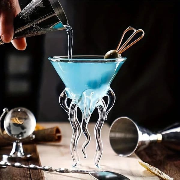 1pc 120ml Octopus Cocktail Glass Jellyfish Martini Glass Creative Cocktail Drinkware Bar Tools for Home Bar Party Whiskey Glass 240815