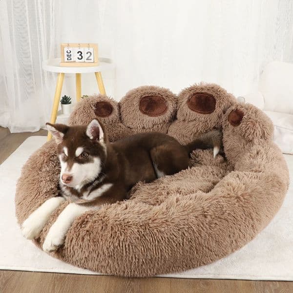 Fluffy Dog Bed Large Pet Products Dogs Beds Small Sofa Baskets Pets Kennel Mat Puppy Cats Supplies Basket Blanket Accessories 240812