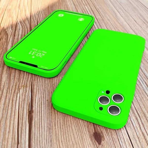 New Official Neon Liquid Silicone Colorful Soft Case for iPhone 15 14 13 12 11 Pro Max Plus XS XR X Fluorescent Microfiber CoverM240816