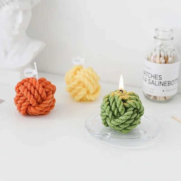 Handmade Cute Thread Ball Candle Scented Candle Aromatherapy Soy Wax Candle Birthday Candles Party Home Decoration Photo Props Y240815