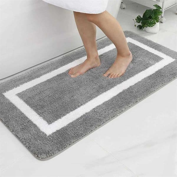 Olanly Absorbent Bath Mat Bathroom Rug Shower Pad Non-Slip Bedroom Wash Carpet Soft Thick Living Room Plush Foot Mat Floor DecorM240816