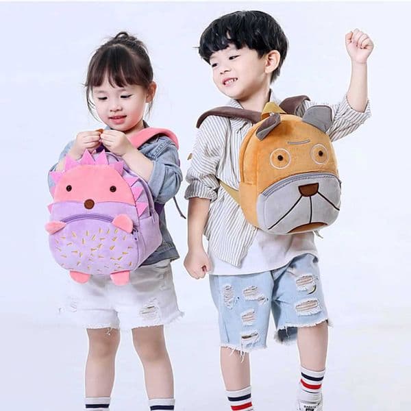 Kindergarten childrens lightweight plush animal backpack with apron and Christmas gift creativity W240815