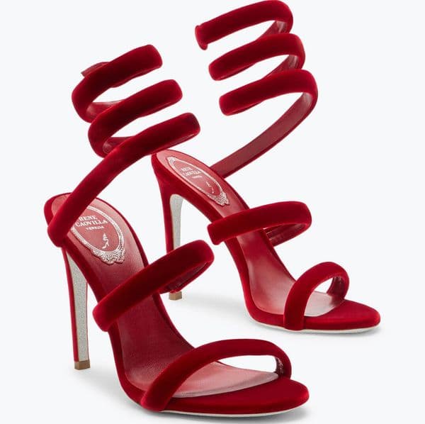 Fashion Designer Women Shoes Cleo Velvet Sandal Ankle-wrapping Stiletto Heel Lady Party Dress Wedding Gladiator Sandalias EU35-43 With Box