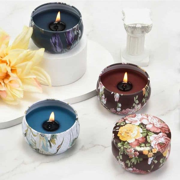 Room Decorative Scented Aromatic Candles Iron Jar Natural Soy Wax Candles Home Fragrance Candle Birthday Gift Christmas Decor Y240815