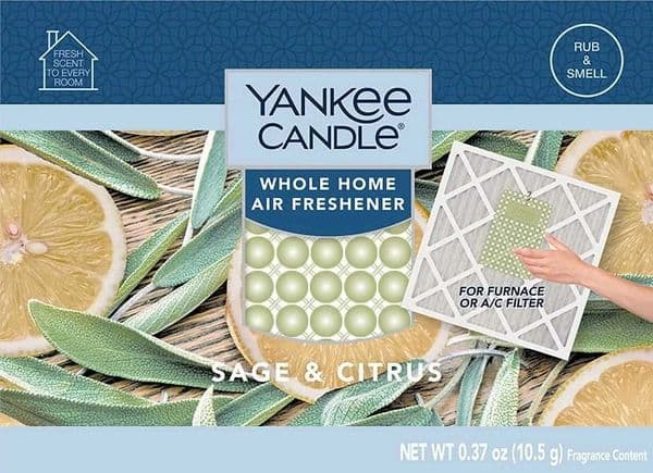 Yankee Candle Sage and Citrus lab study was done on the HVAC furnace filter devices to mimic the real-world Y240815