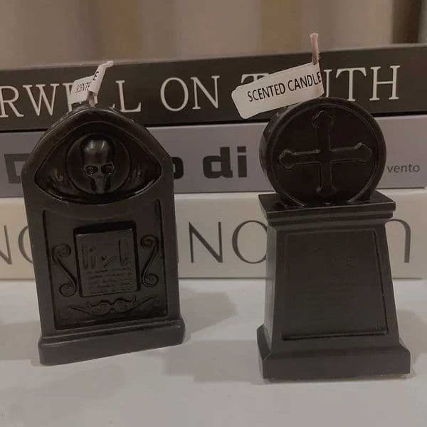 Halloween decoration cross gravestone scented candle home decorative aromatic candles souvenir candles black candle photo props Y240815