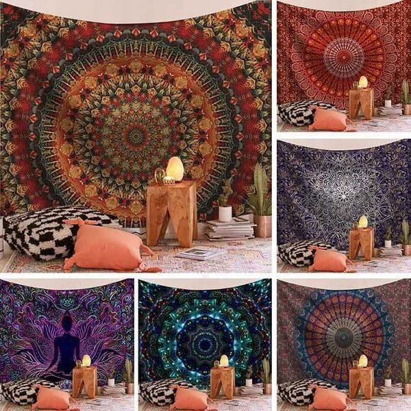 Indian Mandala Tapestry Wall Hanging Sandy Beach Throw Rug Blanket Camping Tent Travel Mattress Bohemian Tapestries Y240816