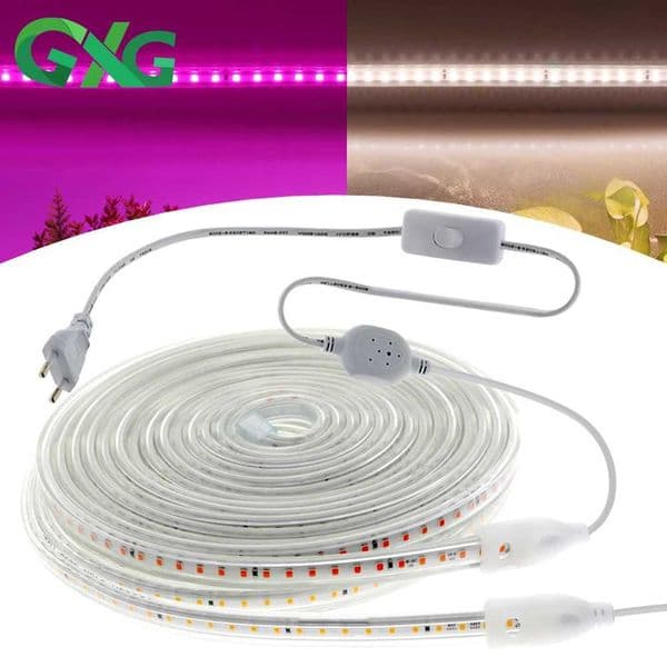 Grow Light Strips Full Spectrum 220V Phyto Lamp Waterproof LED Strips Plant Light for Flower Seedling Grow Tent Hydroponic 1-20m Y240816
