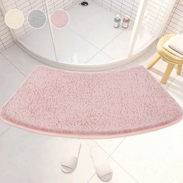 Curved Bathroom Mat Toilet Mat Soft And Comfortable Non-slip Bath Mat Fluffy Floor Mats Absorbent Quick Drying Curved Shower MatM240816